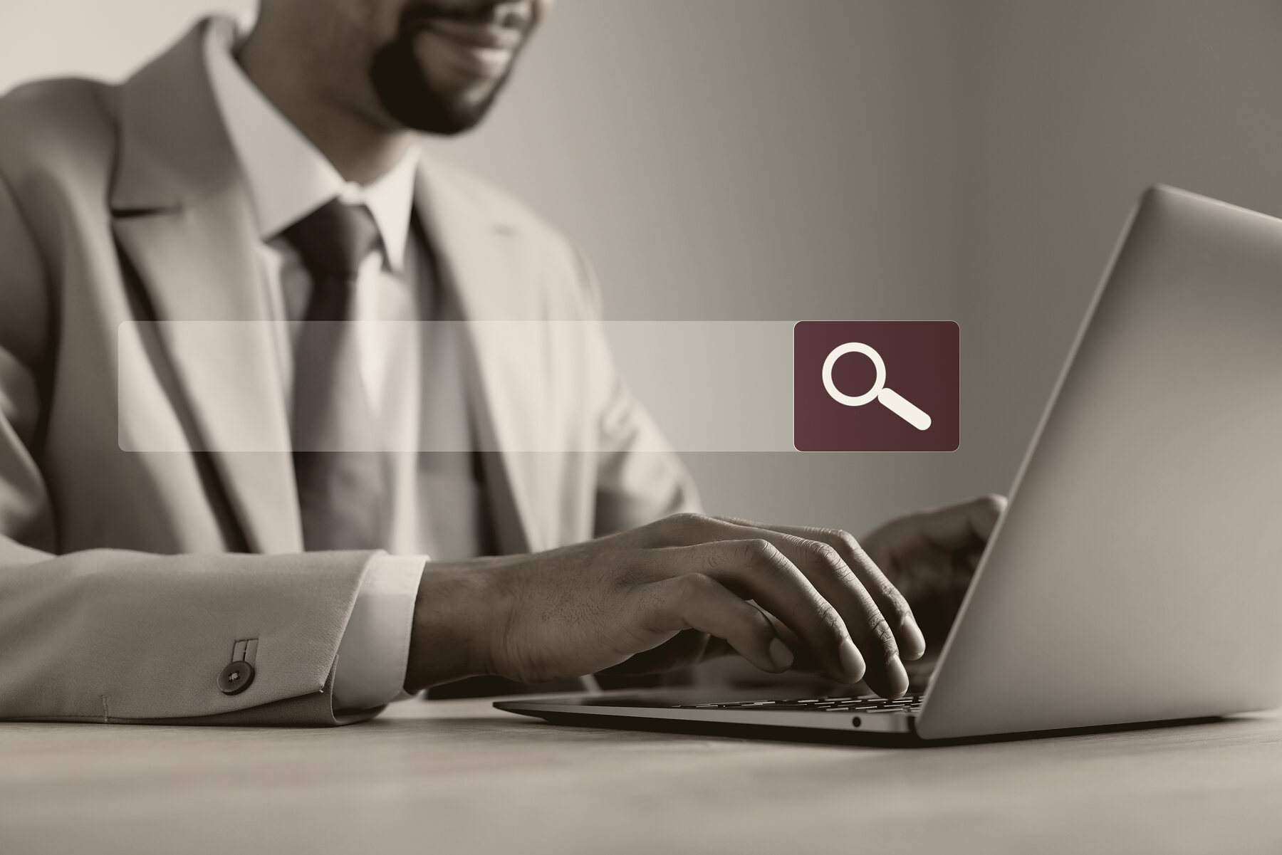 A buyer comparing search marketing listings on a laptop